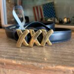AUTHENTIC LEATHER MADE IN ITALY WITH GOLD XXX APPLIC BELT