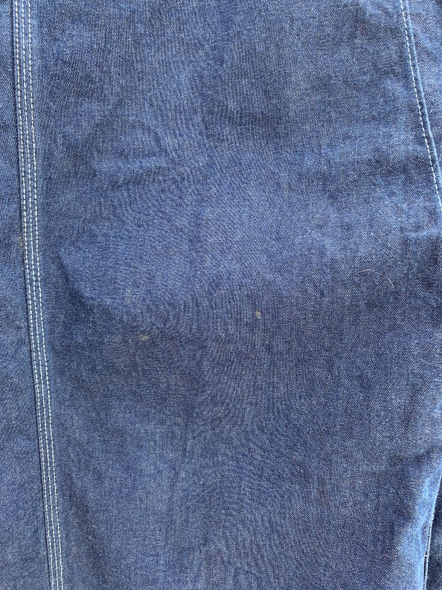 Oversized Dark Wash Button Up Chore Jacket W/ Corduroy Collar And ...