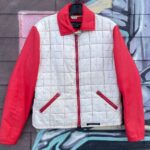*AS-IS* RETRO COLOR BLOCK GRID PATTERN ZIP UP SKI JACKET W/ REMOVABLE COLLAR AND HIDEAWAY HOOD