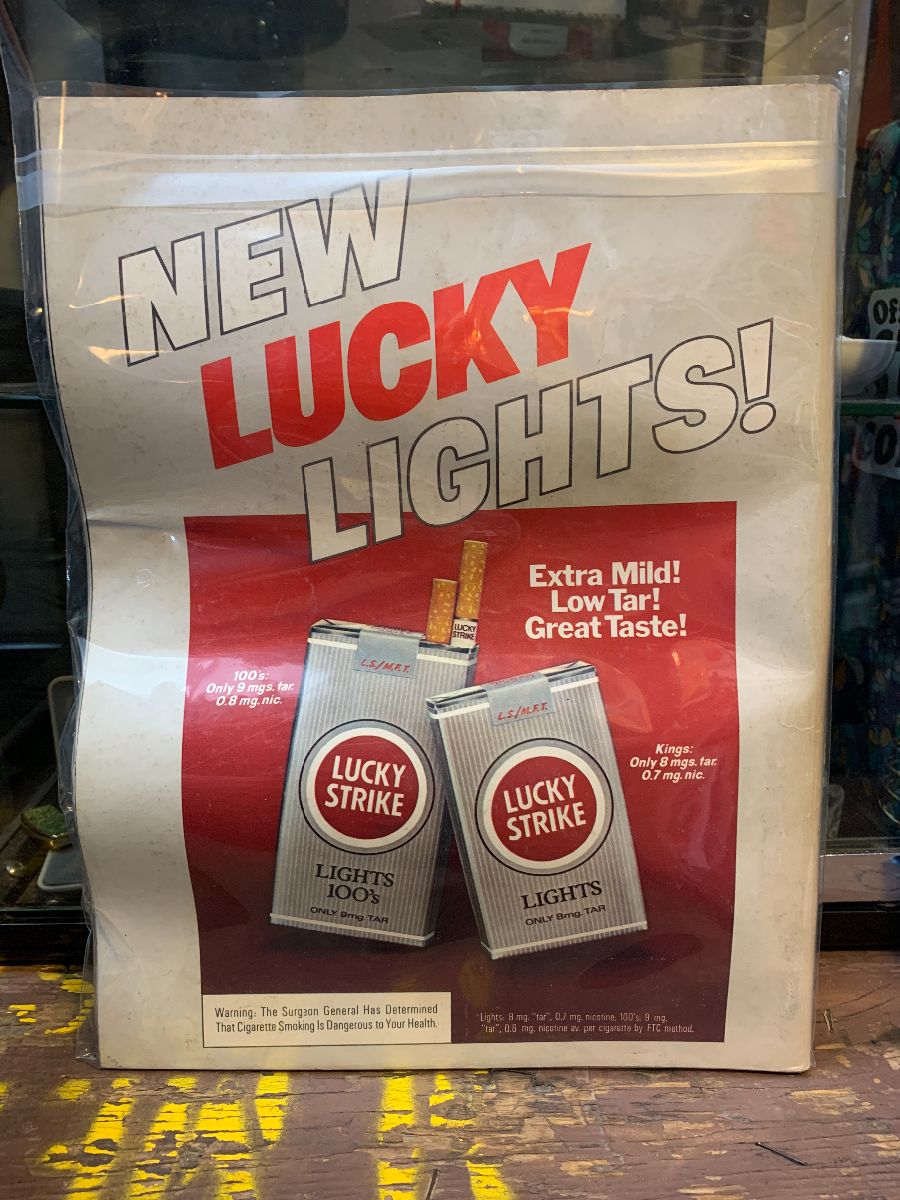 Lucky Strike Lights Cigarettes 100s Kings Low Tar 1984 Vintage Print Ad 