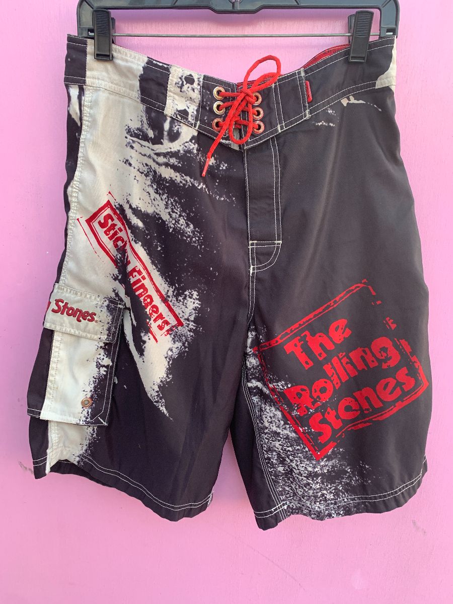 product details: ROLLING STONES STICKY FINGERS ALLOVER PRINT BOARD SHORTS photo
