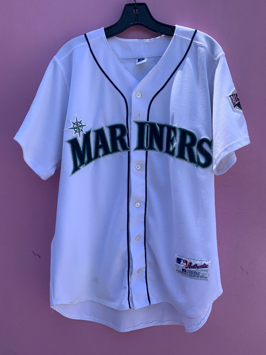 Russell Athletic, Shirts, Russell Athletic Seattle Mariners Baseball Black  Jersey Short Sleeve Size Xxl