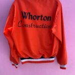 DISTRESSED WHORTON CONSTRUCTION  SATIN BUTTON UP JACKET