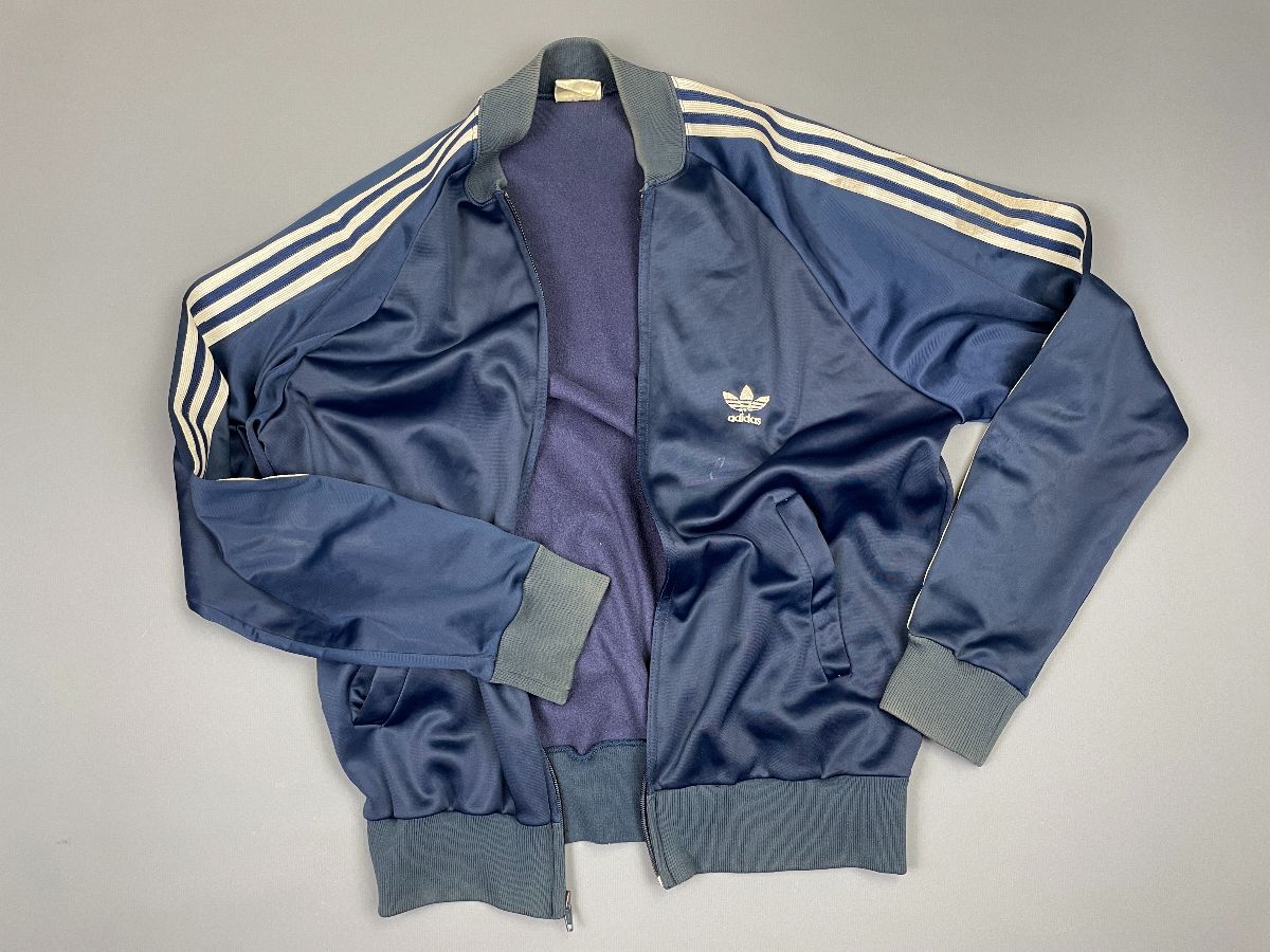 product details: *AS-IS* *SUN FADED CLASSIC ADIDAS ZIP UP TRACK JACKET photo