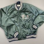 *AS-IS* 1990S DALLAS COWBOYS SNAP BUTTON SATIN JACKET LARGE SCREEN PRINTED BACK LOGO