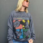 OVERDYED MICKEY MOUSE SQUARE GRAPHIC PULLOVER SWEATSHIRT
