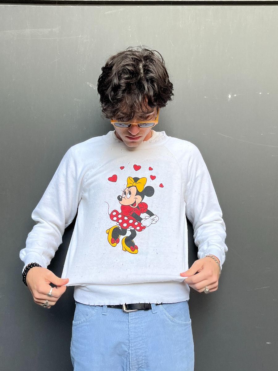 product details: DISTRESSED MINNE MOUSE GRAPHIC PULLOVER SWEATSHIRT *SMALL FIT photo