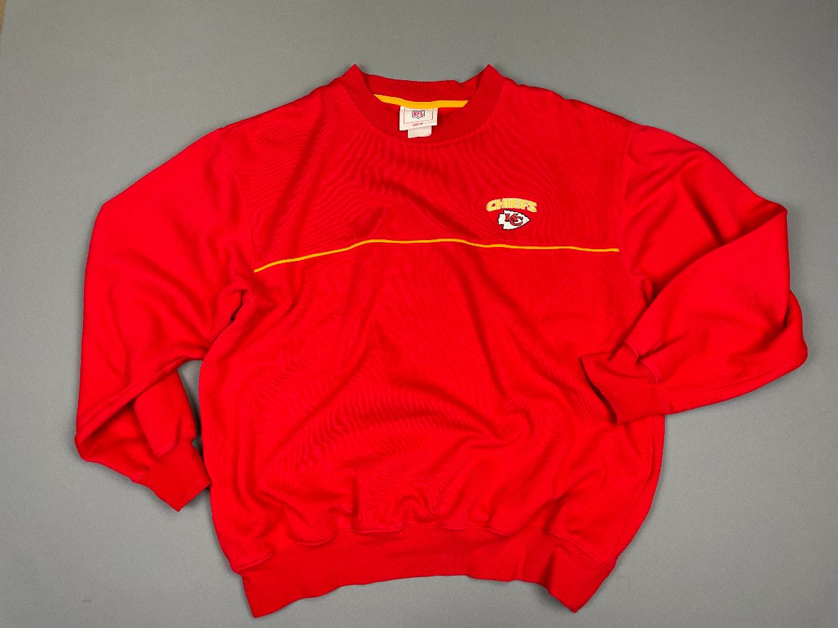 product details: OVERSIZED NFL KANSAS CITY EMBROIDERED PULLOVER SWEATSHIRT W/ PIPING photo
