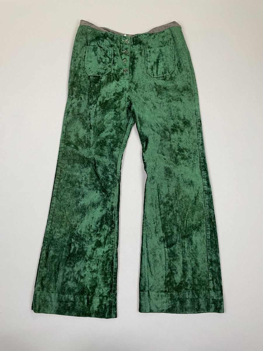 product details: *AS-IS* KILLER ROCK N ROLL LATE 1960S EARLY 1970S CRUSHED VELVET FLARED TROUSERS photo