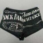 AWESOME UPCYCLED VINTAGE JACK DANIELS GRAPHIC TSHIRT REPUPOSED BOOTY SHORTS