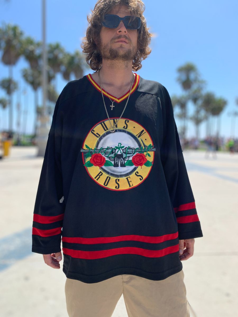 product details: GUNS N ROSES EMBROIDERED HOCKEY JERSEY photo