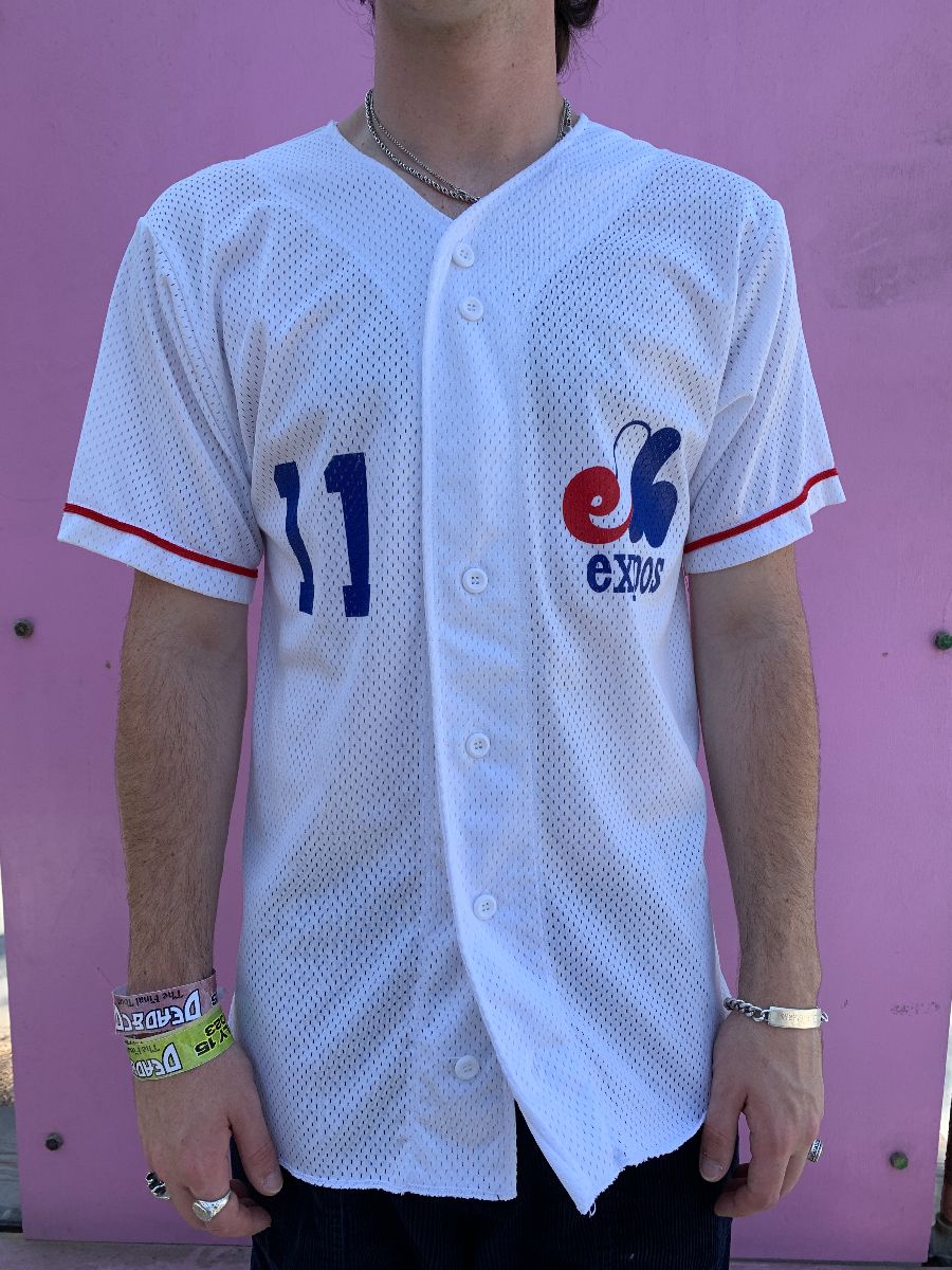 product details: MLB MONTREAL EXPOS BUTTON UP PRACTICE BASEBALL JERSEY photo