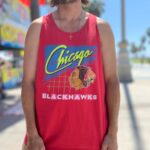 AMAZING 1990S NHL CHICAGO BLACKHAWKS GRID GRAPHIC TANK TOP