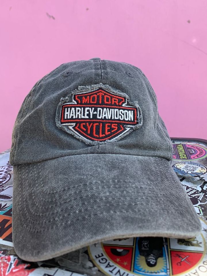 product details: HARLEY DAVIDSON ACID WASH ADJUSTABLE STRAP BASEBALL HAT photo