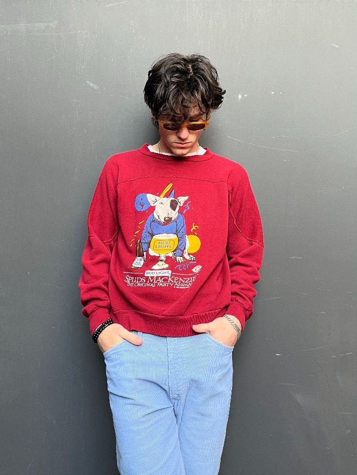 product details: SPUDS MACKENZIE PARTY ANIMAL GRAPHIC PULLOVER SWEATSHIRT photo