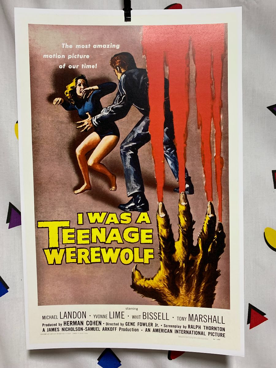 product details: I WAS A TEENAGE WEREWOLF 1957 POSTER REPRINT photo