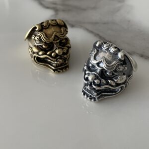 Photo detail:JAPANESE IMPERIAL GUARDIAN LIONS FOO DOG CHUNKY RING