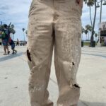 *AS-IS* THRASHED & PAINT DISTRESSED CARPENTER PANTS
