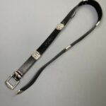 *AS-IS* LEATHER BELT CONCHO HARDWARE WHIP STITCHED DETAIL