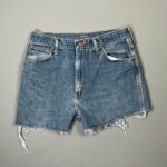 SUPER SOFT! WRANGLER WESTERN SLIM FIT CUTOFF DENIM SHORTS W/ GEOMETRIC EMBROIDERED POCKETS