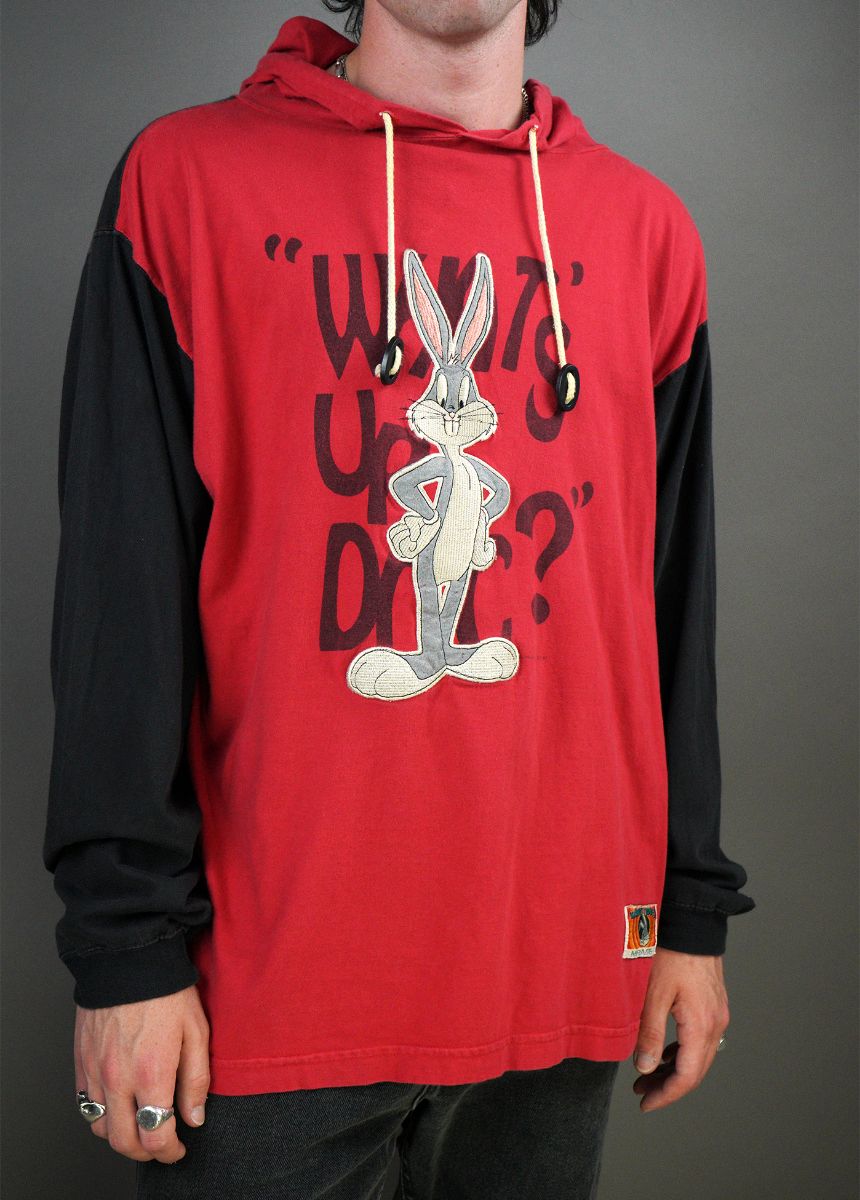 product details: BUGS BUNNY WHATS UP DOC COLORBLOCK HOODED T-SHIRT photo