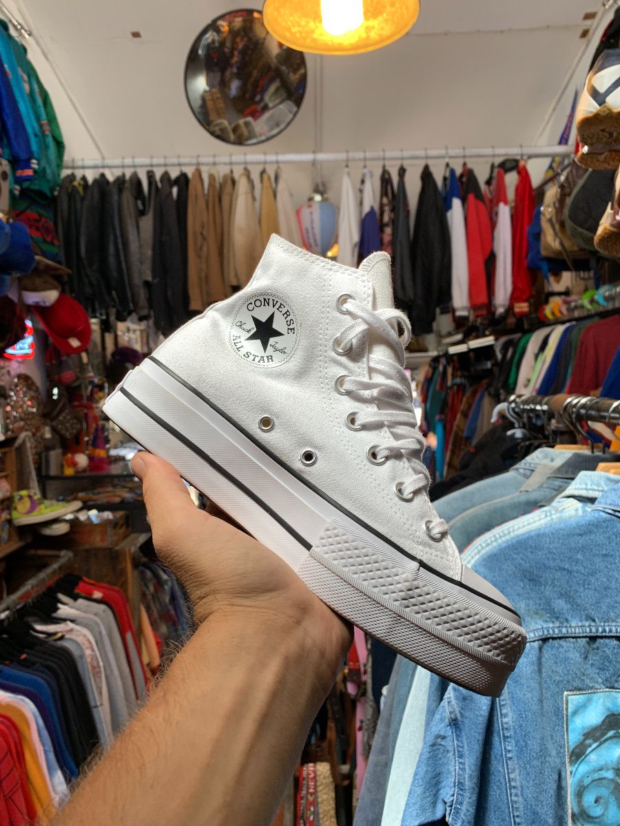 product details: CLEAN HIGH TOP RAISED SOLE CHUCK TAYLOR SHOES photo
