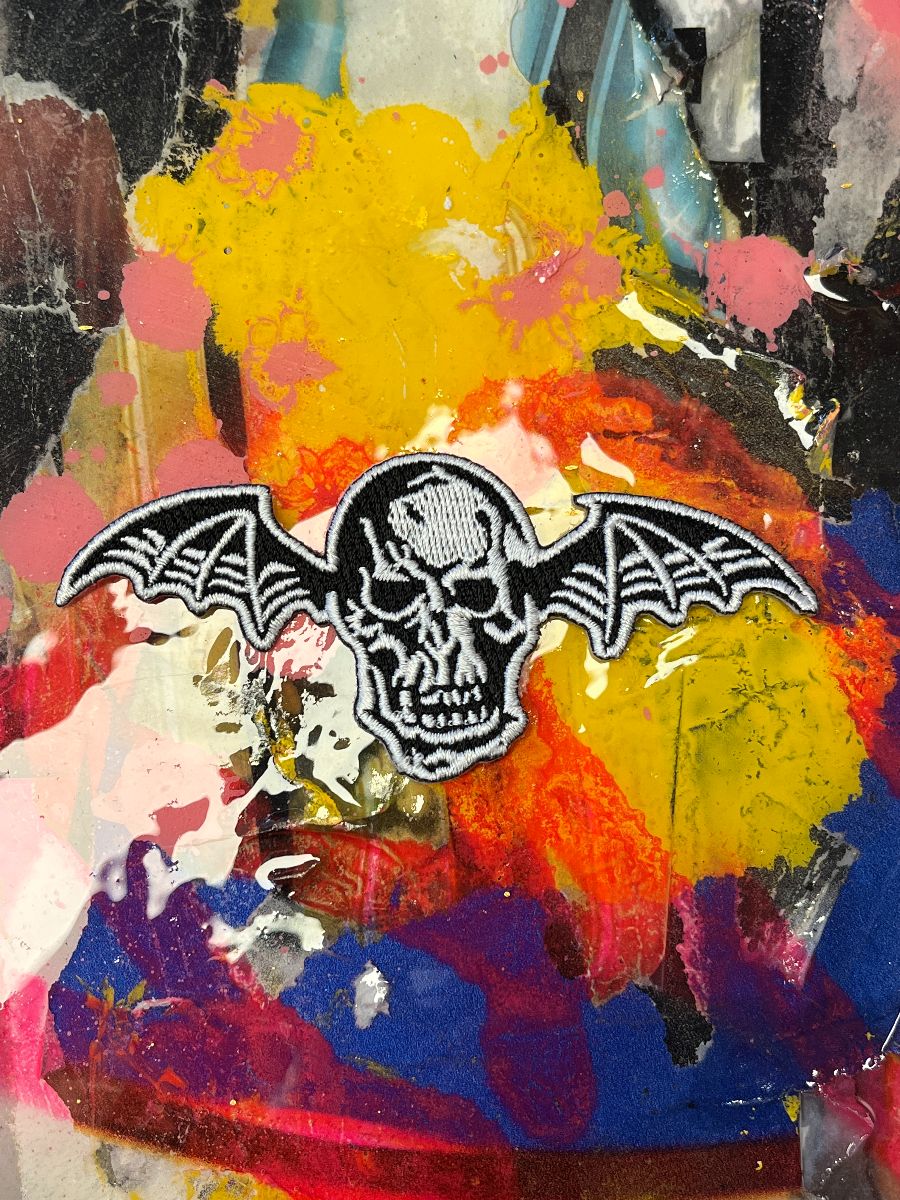 product details: SKULL W/ BATWINGS EMBROIDERED PATCH photo