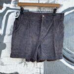 DEADSTOCK NWT GRAY CORDUROY HIGH WAISTED SHORTS FRONT WELT POCKETS