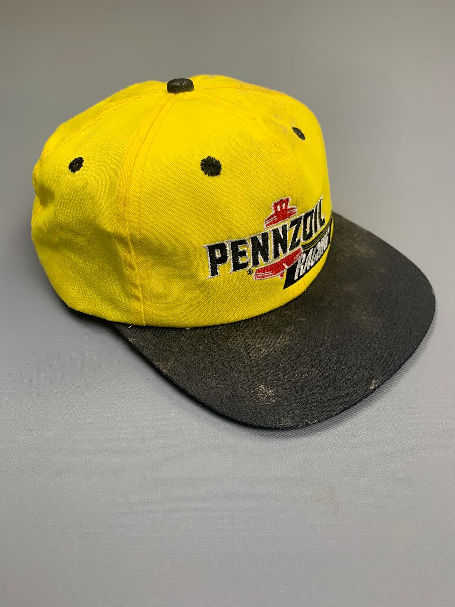 product details: *AS-IS* DISTRESSED PENNZOIL RACING EMBROIDERED STRAPBACK HAT photo