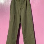 1980S LIGHTWEIGHT TACTICAL ADJUSTABLE OLIVE TAPERED PANTS EXAGGERATED BELT LOOPS