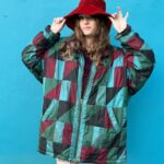*AS-IS* 1980S PATCHWORK DESIGN LONG ZIP UP NYLON JACKET