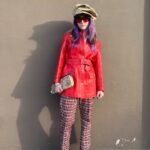 AWESOME! RETRO 1990S DOES 1970S WESTERN RED LEATHER BELTED COAT WITH CONTRAST STITCHING