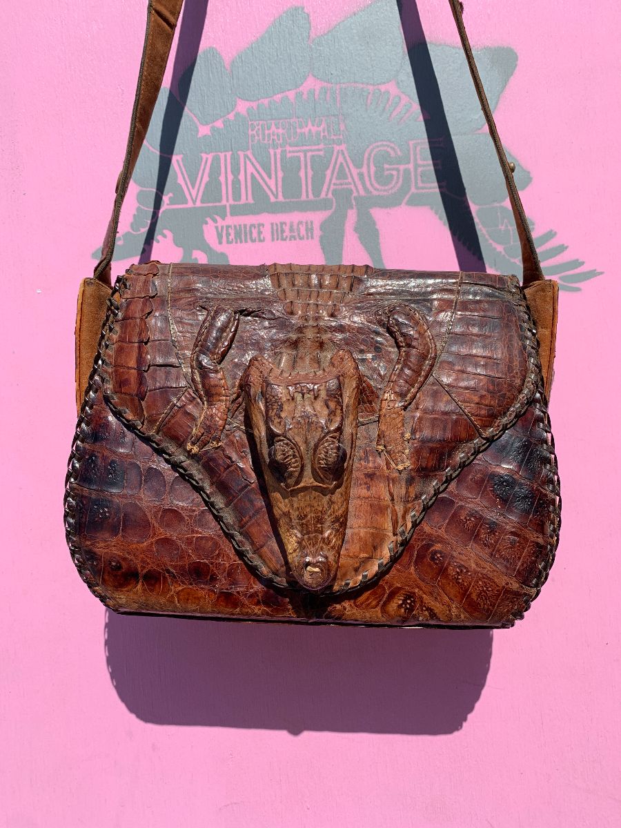 Vintage Genuine Leather Alligator Head Body Legs Purse Handbag | eBay