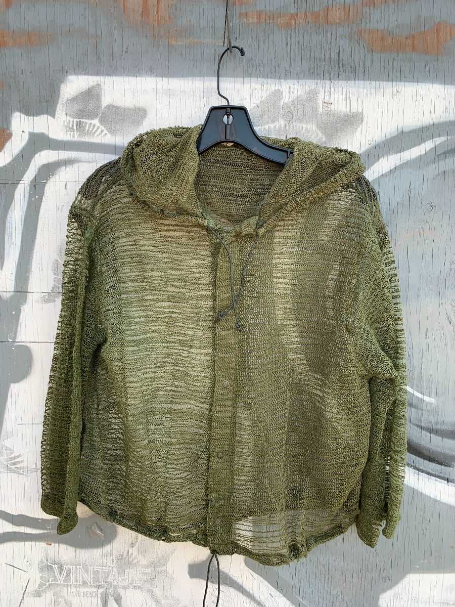 Military Funky Sheer Netted Insect Repellent Snap Up Hooded Jacket