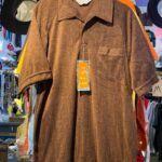 DEADSTOCK 1970S VERTICAL STRIPED TERRY CLOTH COLLARED POCKET SHIRT NWT NOS
