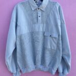 RAD 1980S DEADSTOCK RIBBED FRONT POCKET COLLARED SWEATER