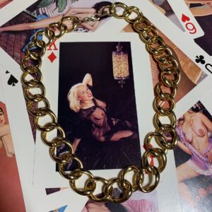 *AS-IS* HIGH POLISHED GOLD PLATED HEAVY CHUNKY CHAIN NECKLACE in GOLD