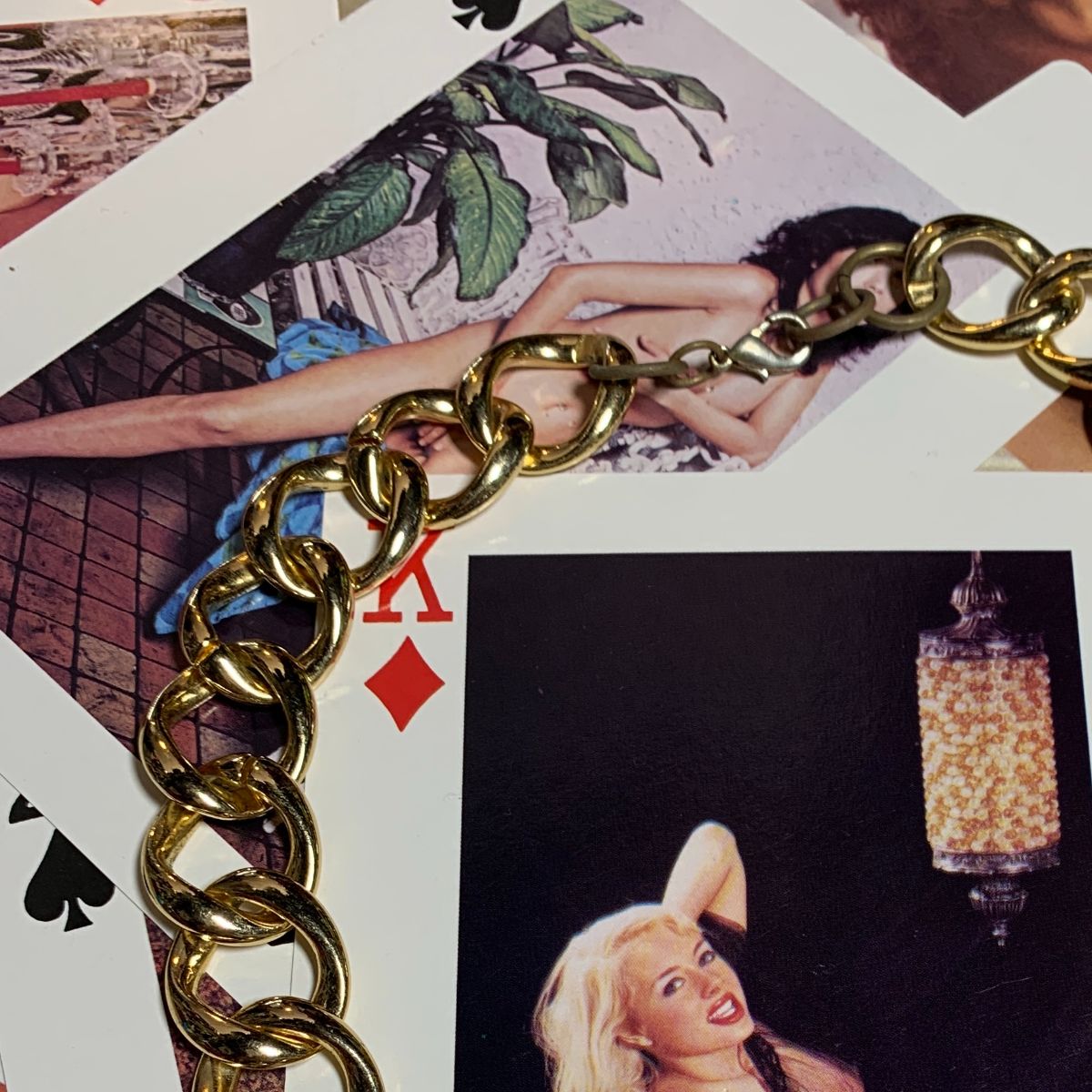 *AS-IS* HIGH POLISHED GOLD PLATED HEAVY CHUNKY CHAIN NECKLACE in GOLD