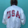 as-is* Usa Satin Snap Button Jacket W/ Road & Track Patch