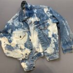 *AS-IS* DISTRESSED & BLEACHED LEVIS DENIM JACKET ADDED BACK PATCH