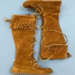FULL SUEDE LACE UP FRINGED MINNETONKA MOCCASIN BOOTS