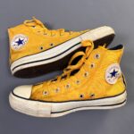 RARE CHUCK TAYLOR YELLOW RIBBED SATIN OUTER MESH JERSEY INNER LINED