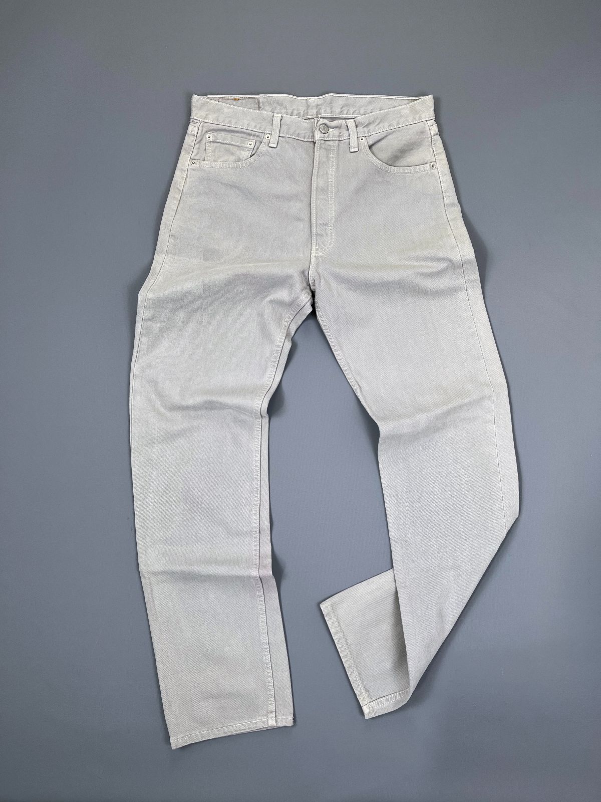 product details: *AS IS* LEVIS 501 FADED GRAY BUTTON FLY DENIM JEANS photo