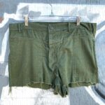 *REPURPOSED MILITARY FATIGUE SHORTS ROLL DOWN FRONT