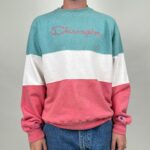 *AS-IS* EMBROIDERED PASTEL COLOR BLOCK PULLOVER SWEATSHIRT