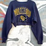 AWESOME CROPPED & CONTRAST STITCHED COLORADO UNIVERSITY SWEATSHIRT
