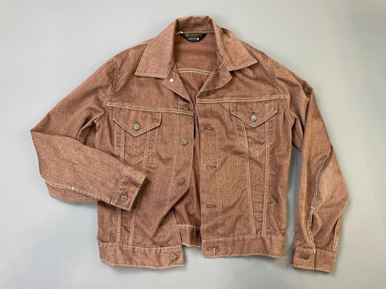 product details: 1970S SOFT BRUSHED COTTON TWILL BUTTON UP TRUCKER STYLE JACKET photo