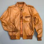 RETRO 1970S LEATHER MEMBERS ONLY RACING STYLE JACKET