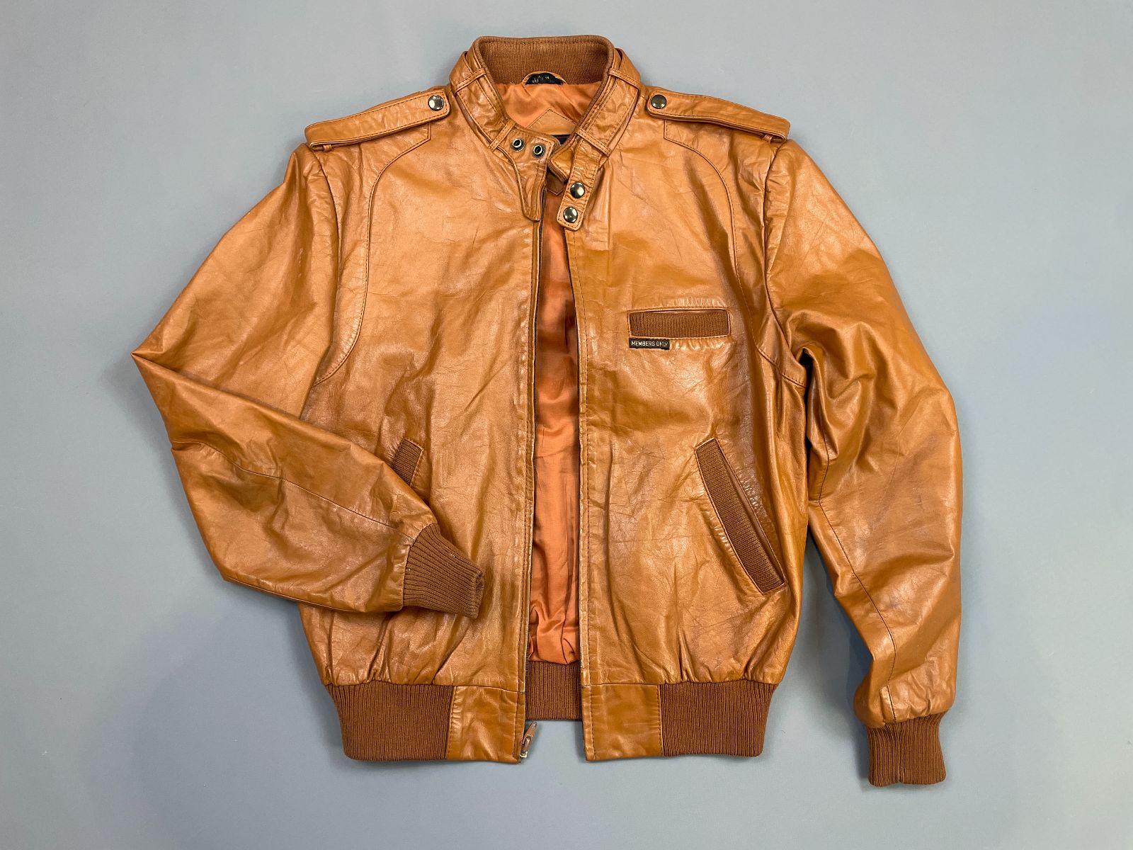 Retro 1970s Leather Members Only Racing Style Jacket | Boardwalk Vintage