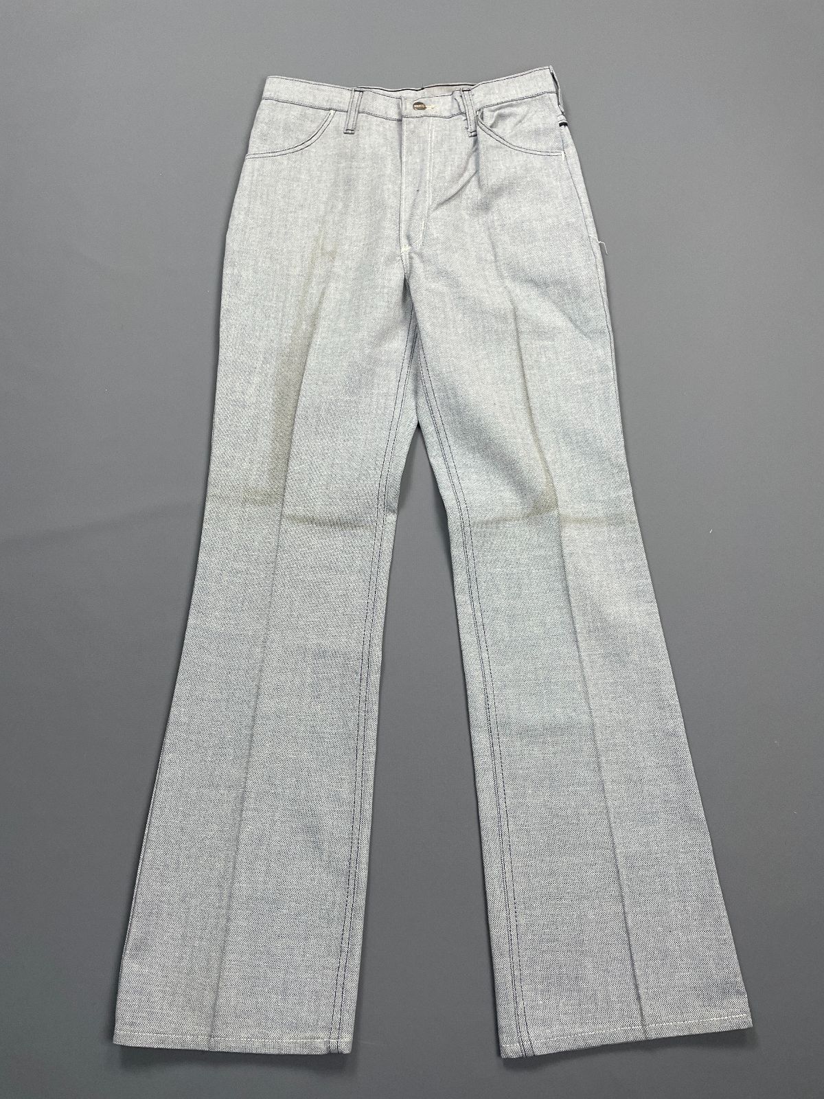 product details: *AS-IS* DEADSTOCK 1970S CONTRAST STITCH COTTON FLARED PERM PRESS TROUSER PANTS photo